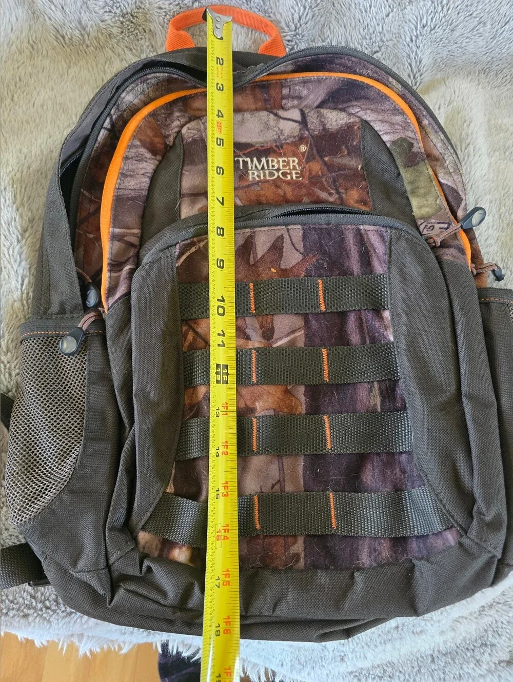 Youth Camo Backpack in Brown and Orange